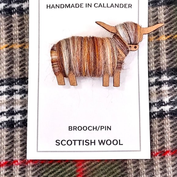 The Shepherd'S Knot Jewelry - New Made in Scotland Highland Cow Hairy Coo Pin Brooch